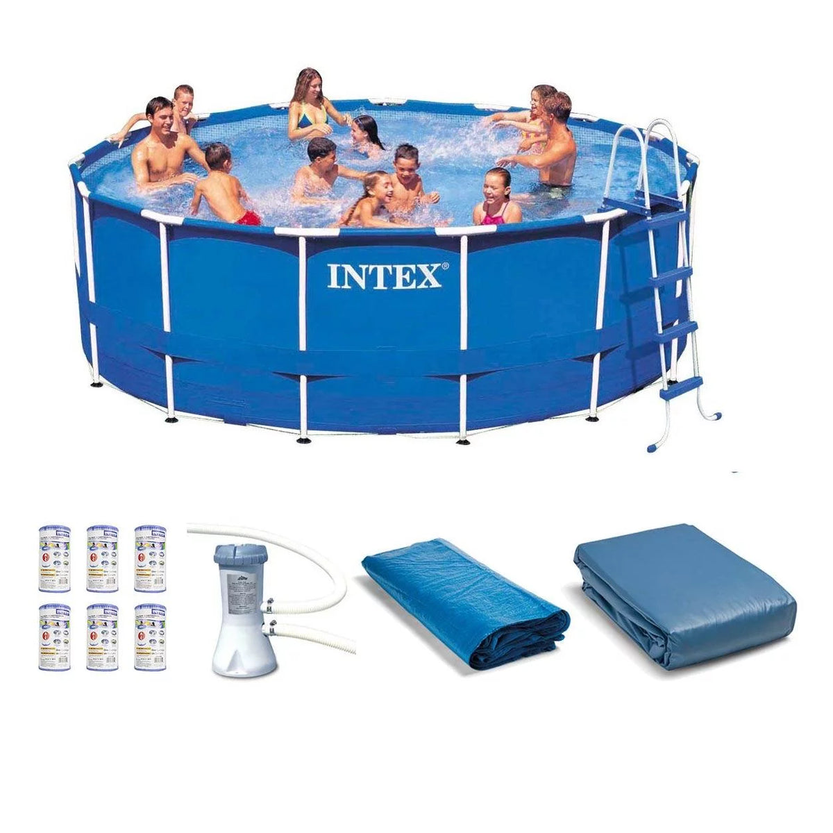 15ft x 48in Frame Swimming Pool Set with Pump D903328