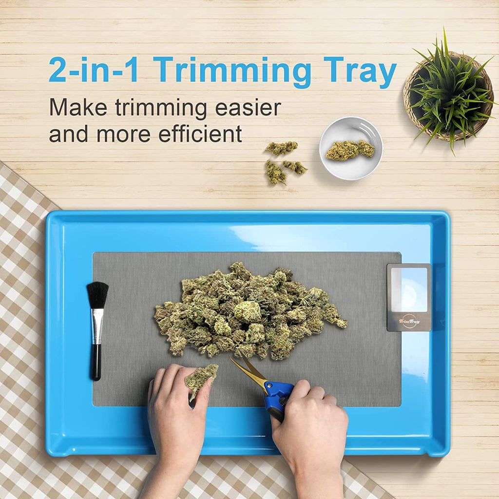 Black & Blue Bud Trimming Tray with Titanium Coated Pruning Shear Z336