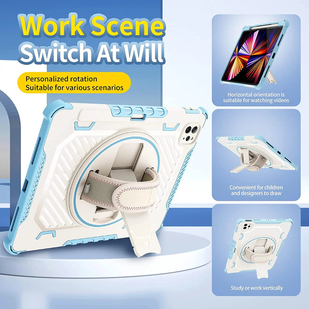Heavy Duty Protective Cover with 360° Rotating Hand Strap & Stand Shoulder Strap P49170