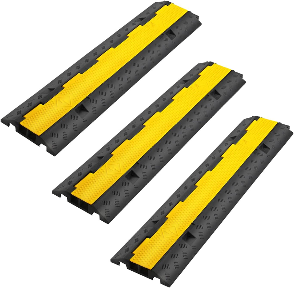 Rubber Cable Protector, 2 Channel Driveway Speed Bumps, Heavy-Duty Cord Cover P191530