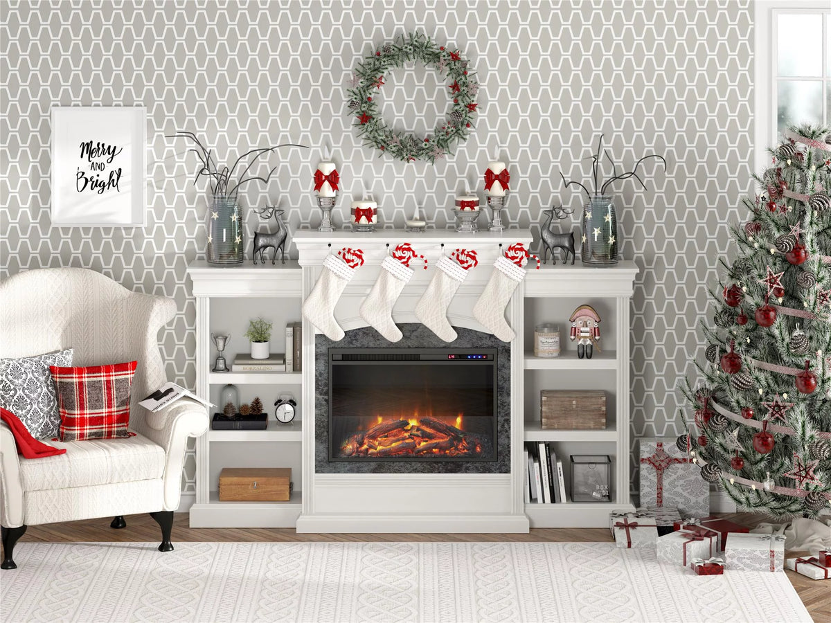 White Mantel Fireplace K873