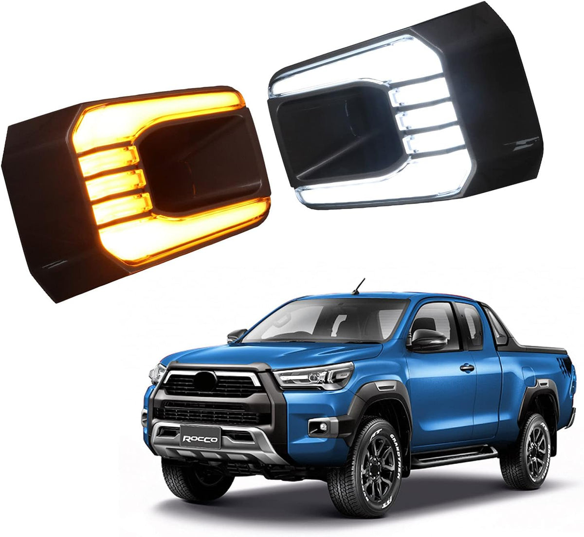 LED Daytime Running Light 6000K Front Bumper DRL Turn Signals J61138