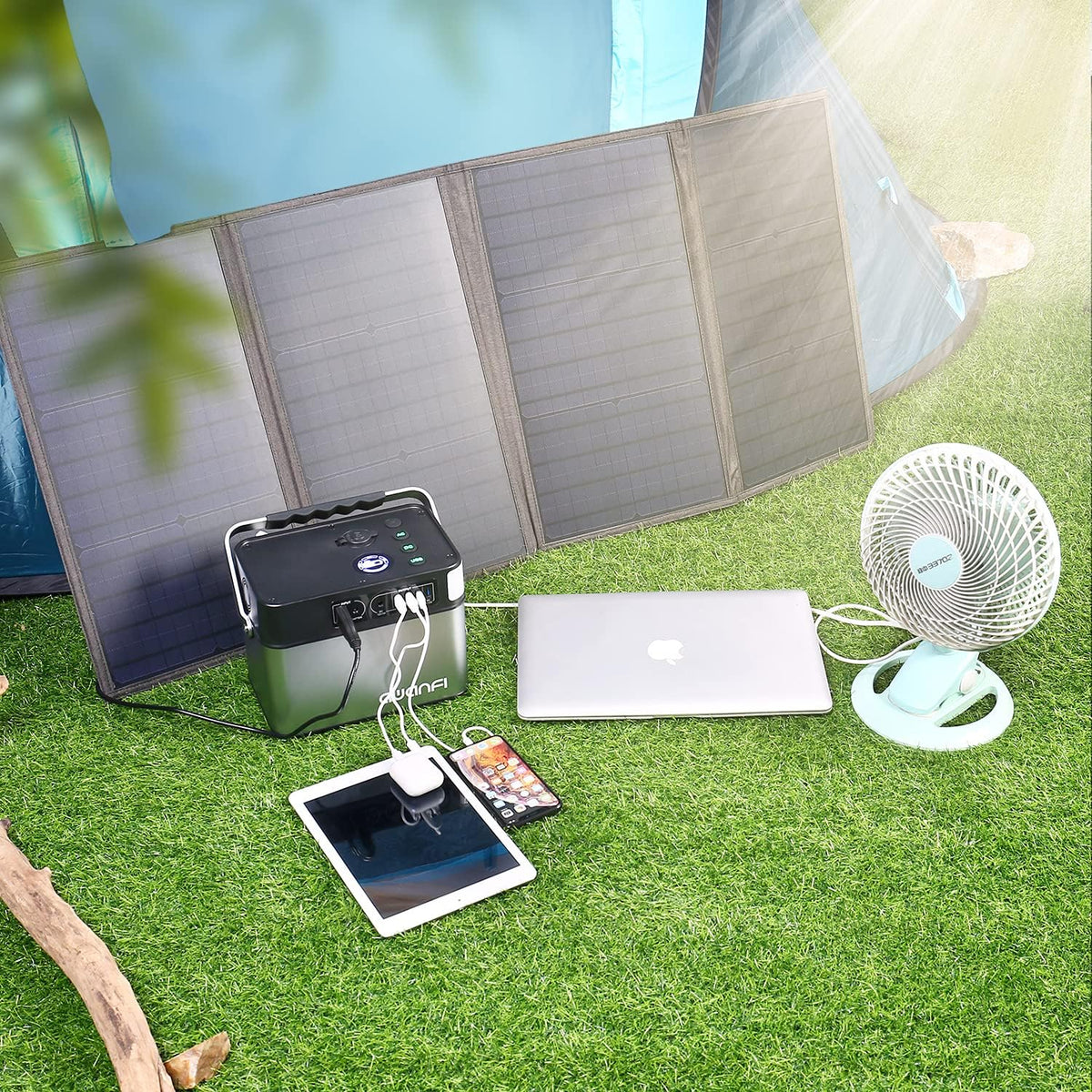 505 Wh Portable Power Station Solar Generator with 110V 500W AC Outlets S535990