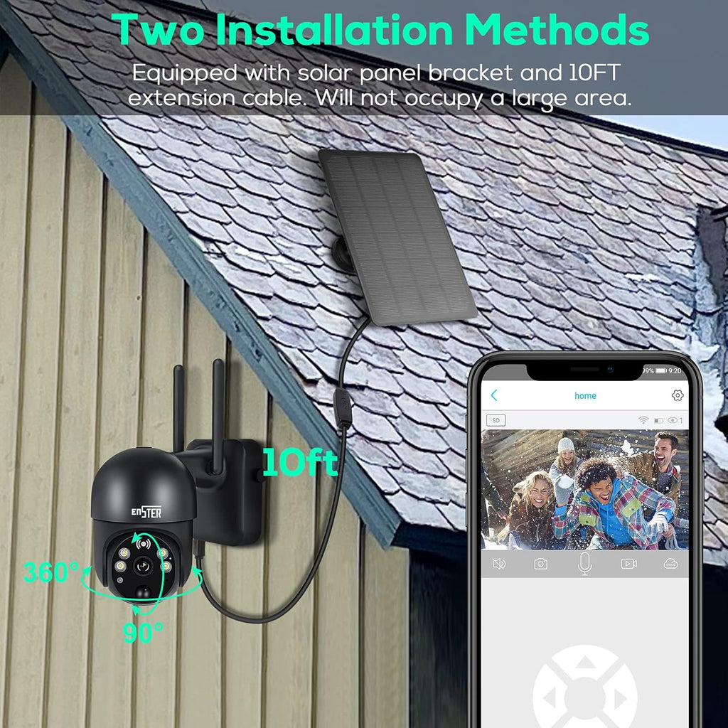 Wireless 360° PTZ 15000mAh Battery Powered Security Camera with Spotlight M721