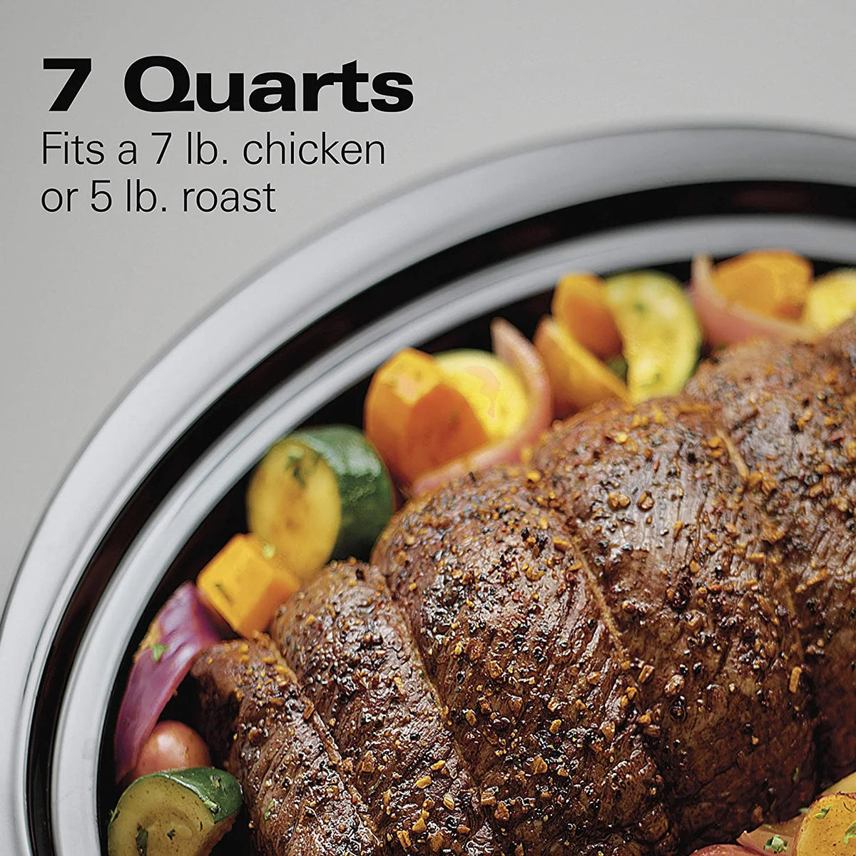 Portable 7-Quart Programmable Slow Cooker with Dishwasher-Safe Crock, Black N861