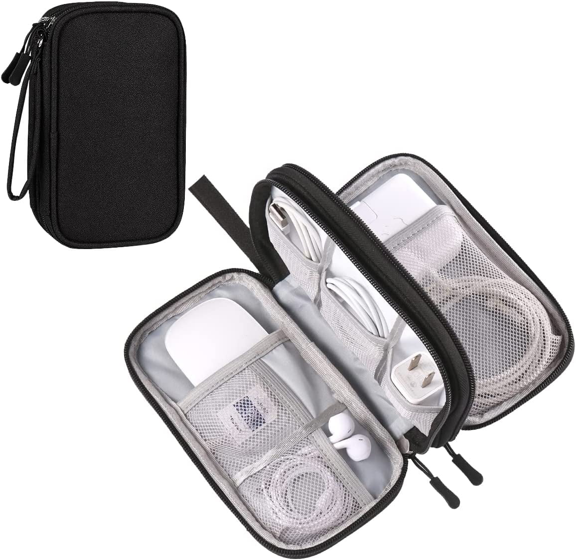 Compact Light Grey Travel Electronics Organizer Bag M937742