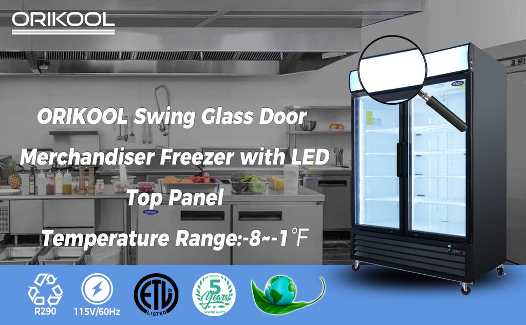 Double Doors Glass Front Reach In Freezer L807
