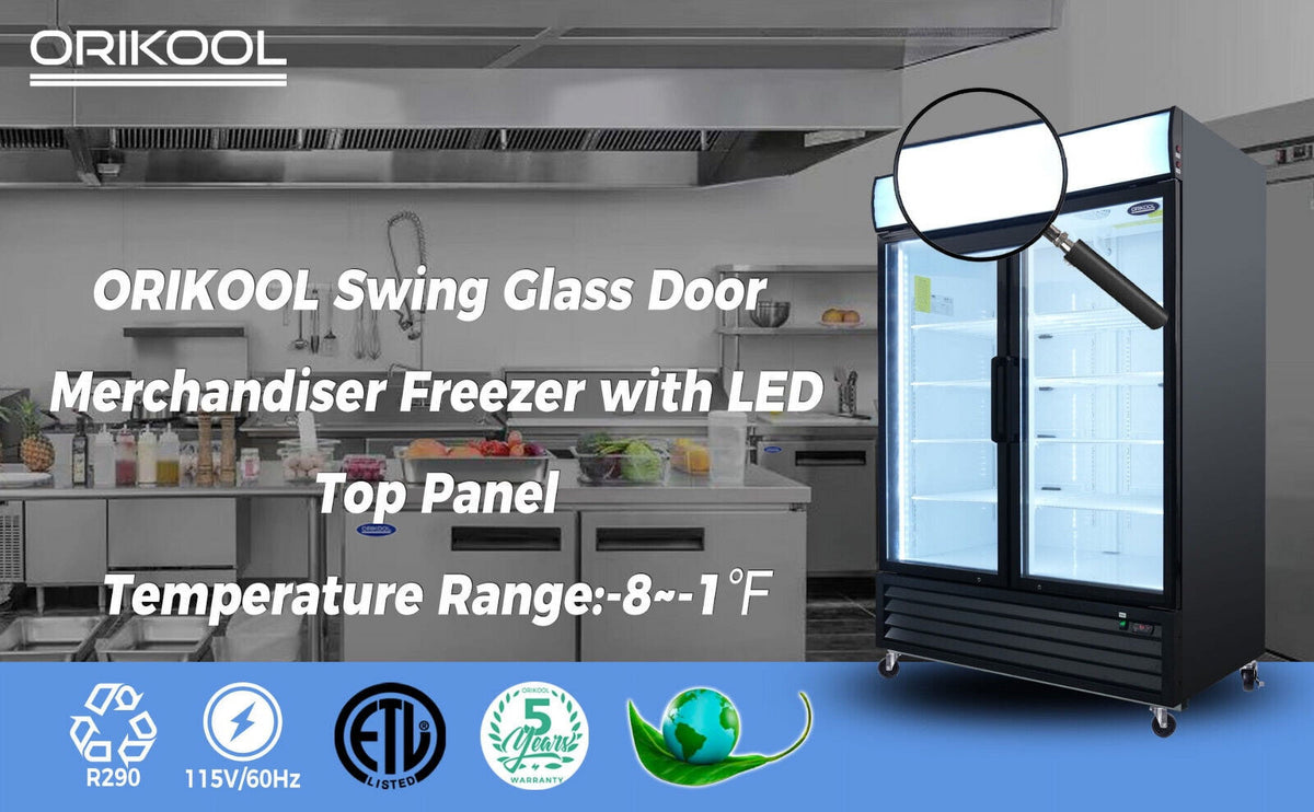 Double Doors Glass Front Reach In Freezer L807