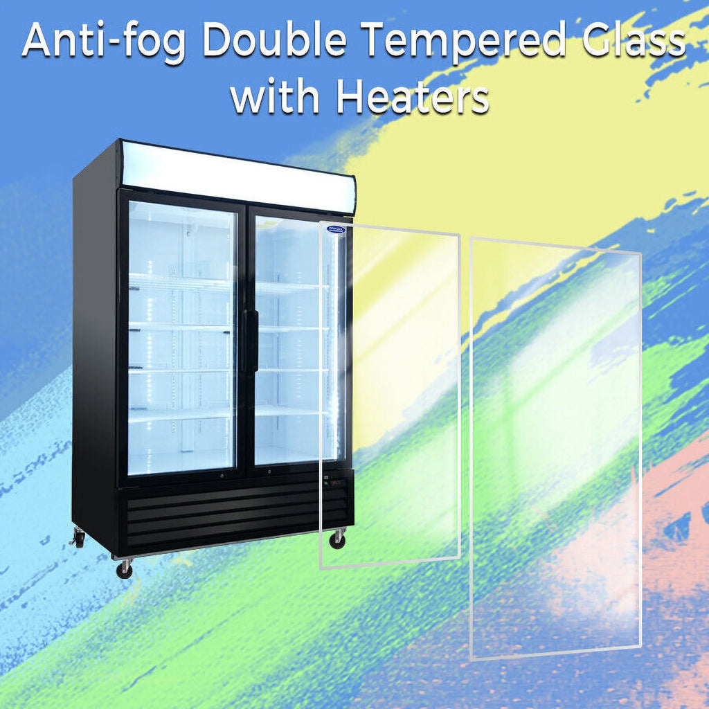 Double Doors Glass Front Reach In Freezer L807