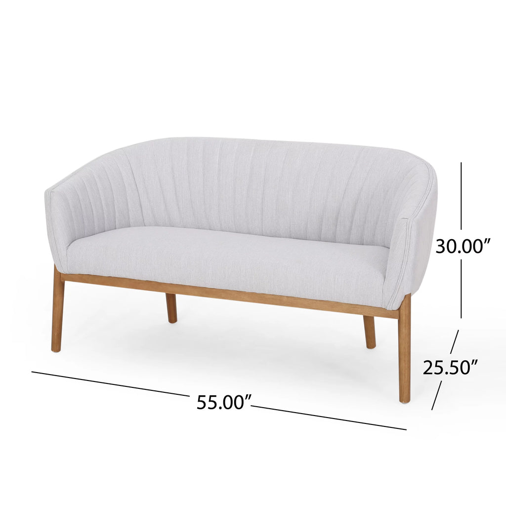 Mid-Century Upholstered Fabric Loveseat S291