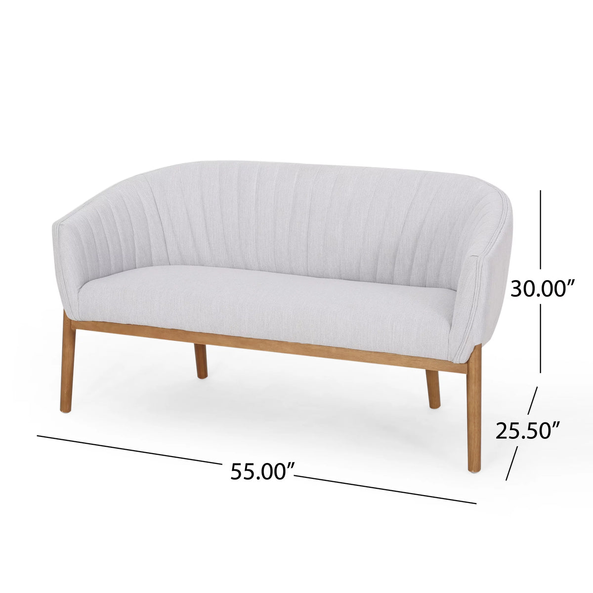 Mid-Century Upholstered Fabric Loveseat S291