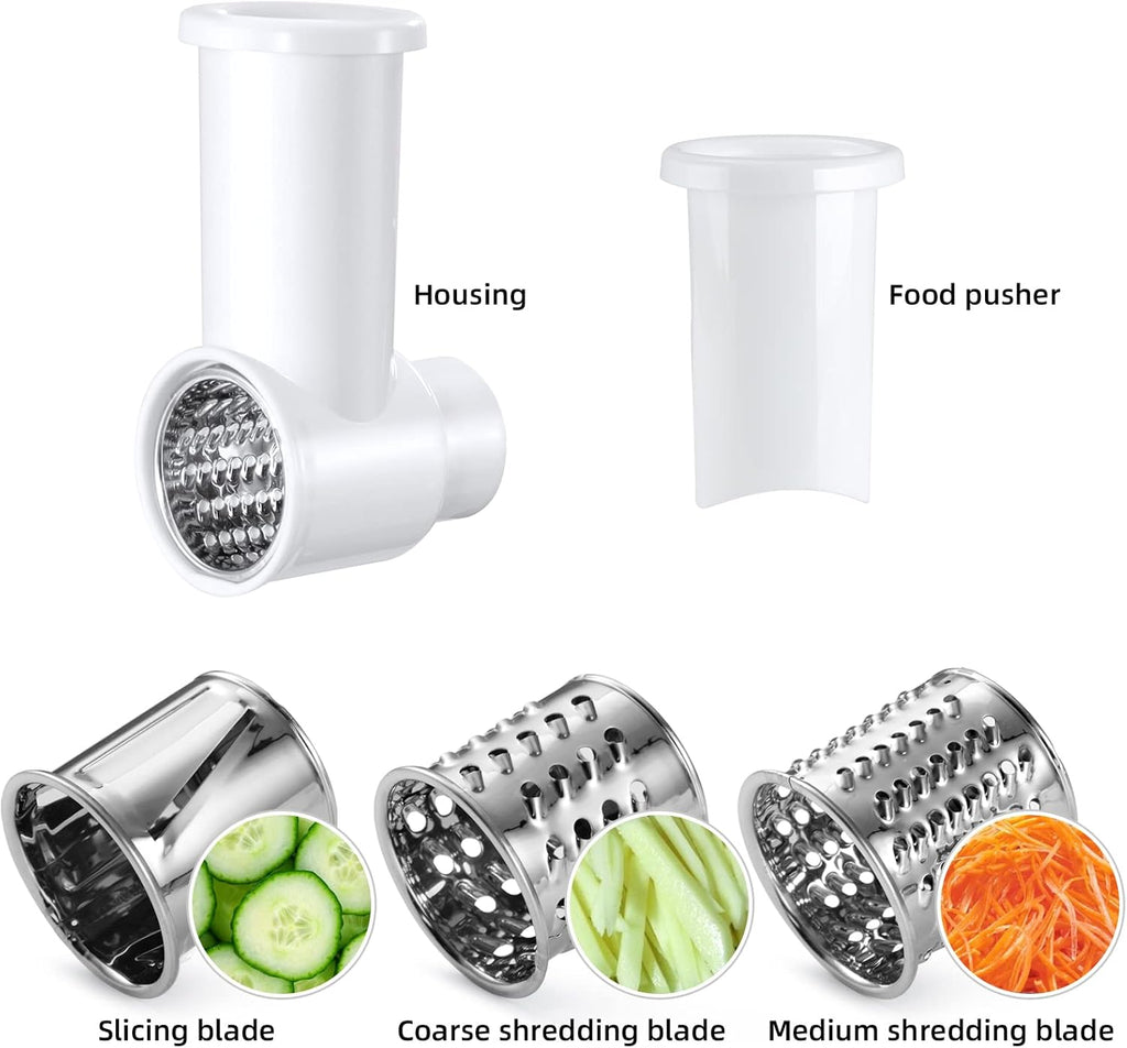 White Slicer Shredder Attachments for Kitchenaid Mixer V765