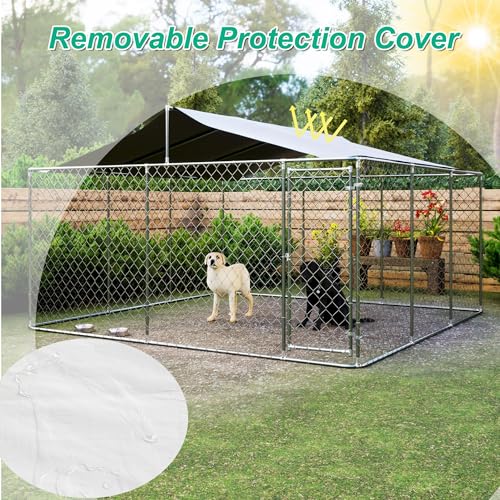 13.1x7.5x7.6 FT Galvanized Steel Dog Kennel with Waterproof Cover M673
