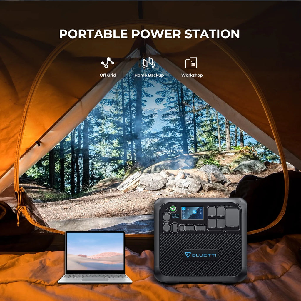 Portable Power Station with Solar Panel, 2048Wh Solar Generator, 2200W AC Output R70094