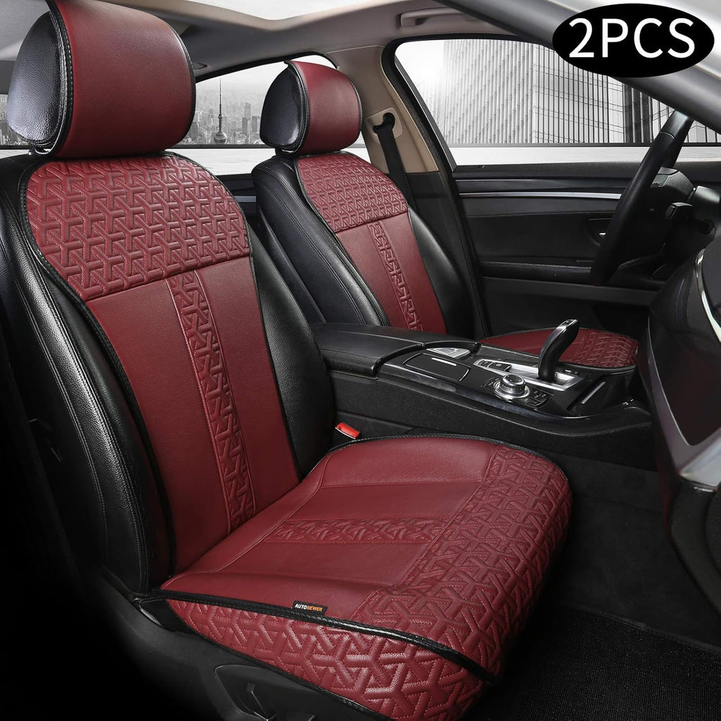 Leather PU Car Seat Cover Black 2PCS V203016
