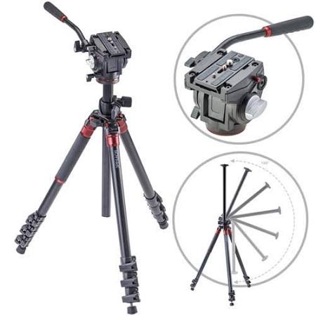 Carbon Fiber Tripod with Fluid Video Head E25785