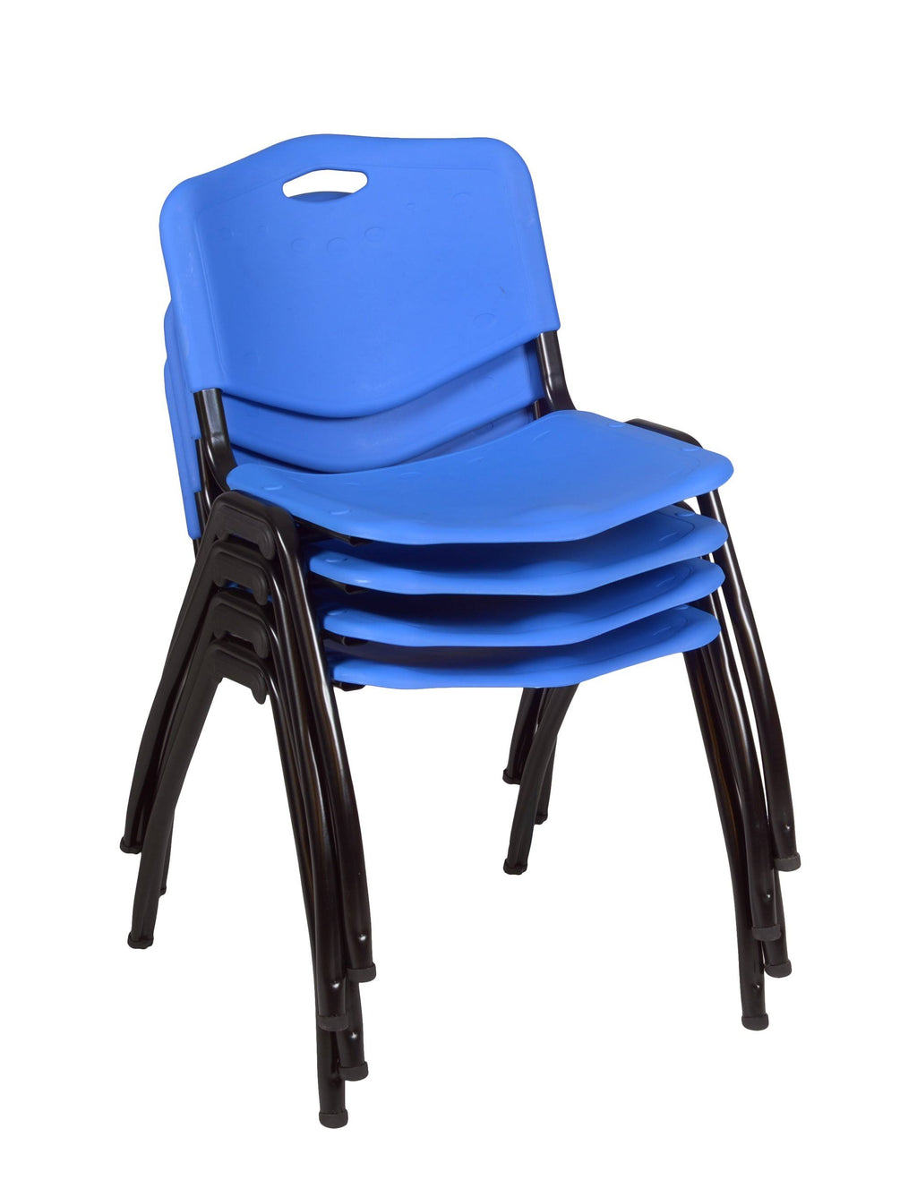 48x22 Round Breakroom Table with 4 Stack Chairs F26058