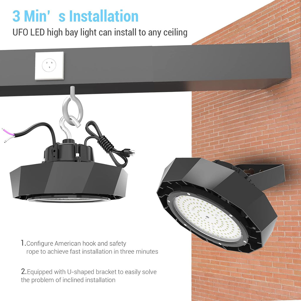 LED High Bay Light 200W 5000K Dimmable 30,000LM ETL/DLC Approved K9714