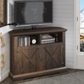 Espresso Corner TV Stand with Storage Cabinets A7935