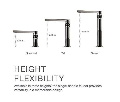 Polished Chrome Tall Single Bathroom Sink Faucet with Cylindrical Handle U837811