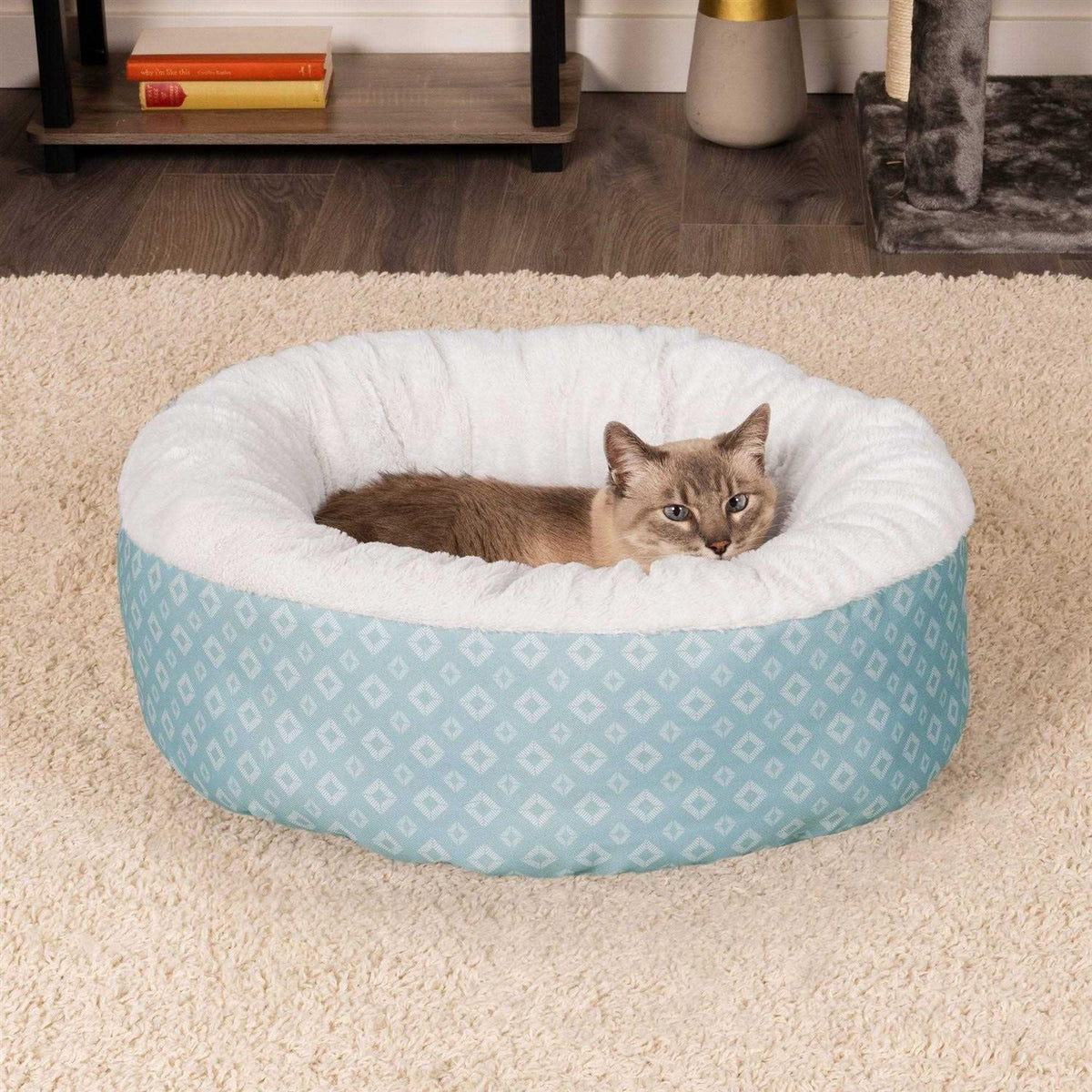 Plush Diamond Print Donut Pet Bed P71022