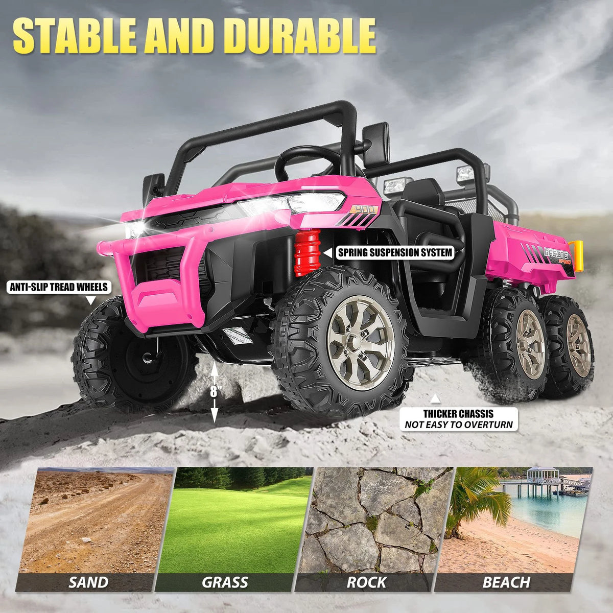 24 V 4WD 2 Seater 6-Wheel Ride on Dump Truck Car with Remote Control R148