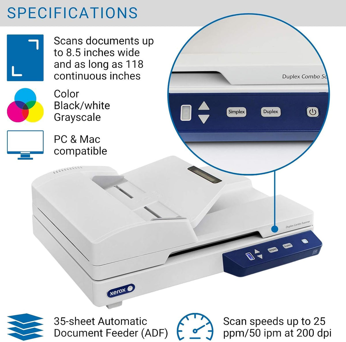 Duplex Flatbed Document Scanner with Automatic Document Feeder C361498