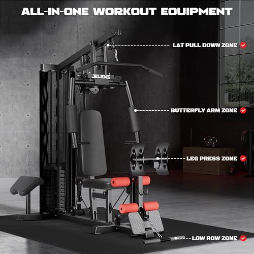 Multifunctional Home Gym with 150LBS Weight Stack J296767
