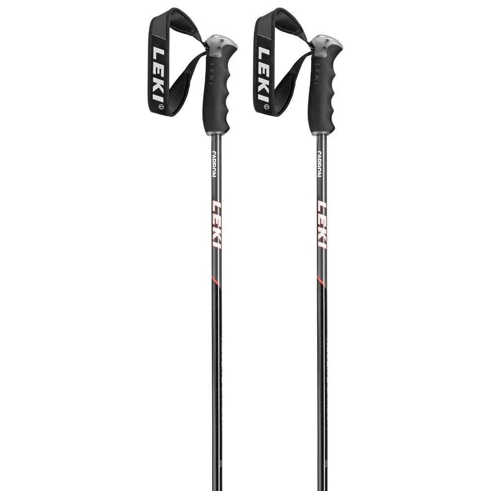 Black/White/Neon Red Carbon Ski Poles N2999