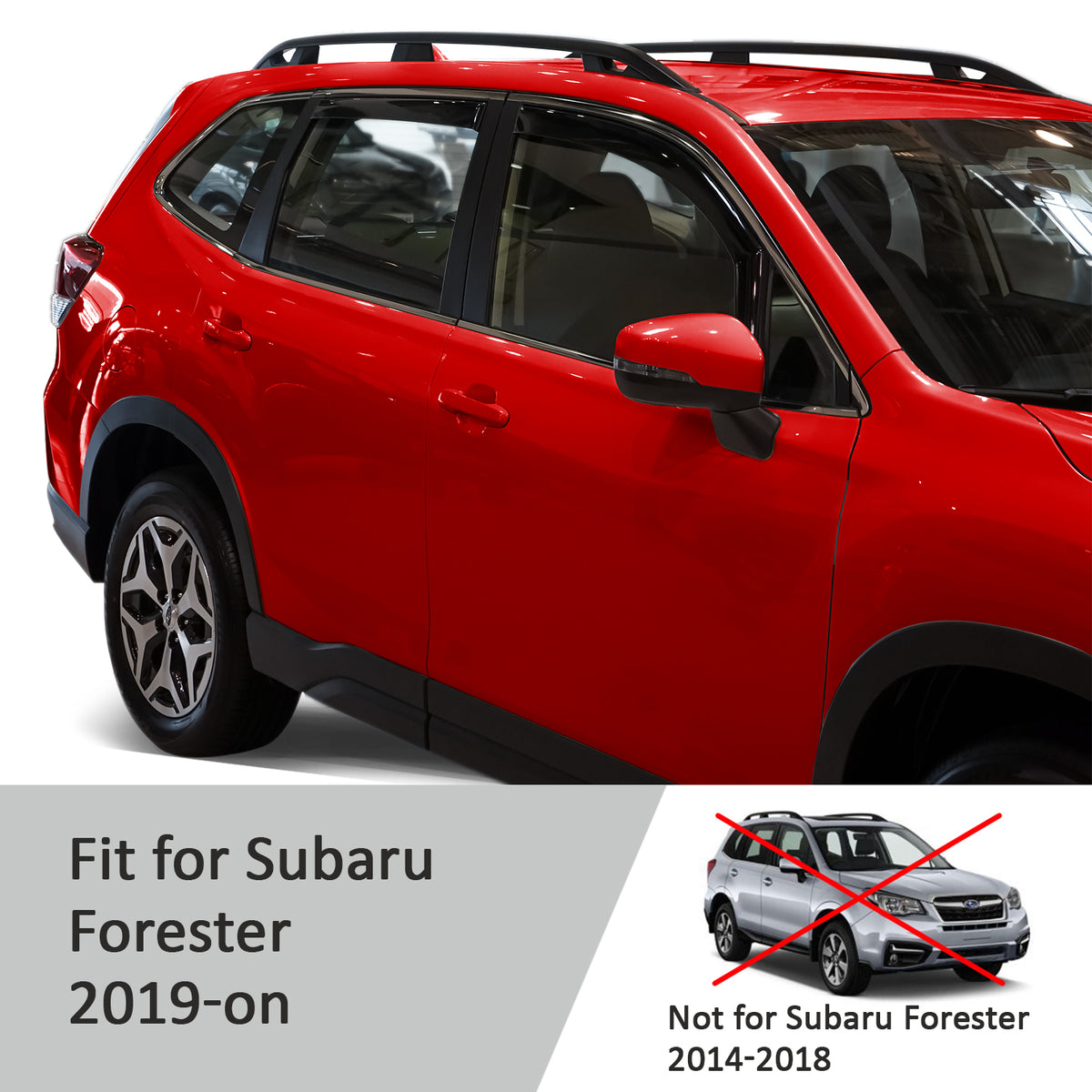 4 Pieces Glass In-Channel Rain Guards for Subaru Forester K304