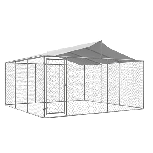 13.1x7.5x7.6 FT Galvanized Steel Dog Kennel with Waterproof Cover M673