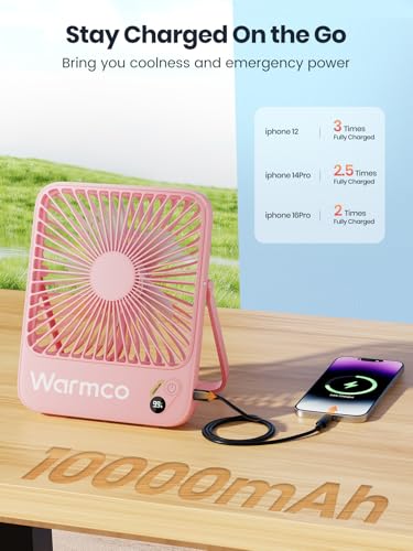 10000mAh Portable Travel Fan 7-inch Mini Desk Fan V8172