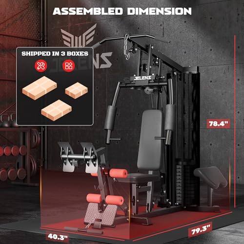 Multifunctional Home Gym with 150LBS Weight Stack J296767