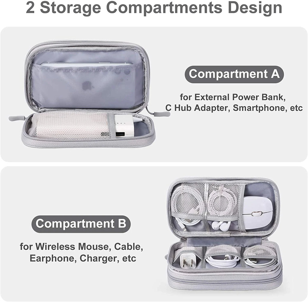 Compact Light Grey Travel Electronics Organizer Bag M937742