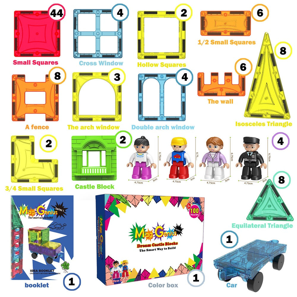 102 Pieces Multicolor Magnet Tiles Building Toy I251304