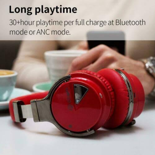 Red Active Noise Cancelling Wireless Bluetooth Headphones P422498
