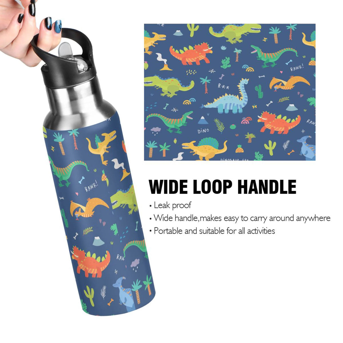 Stainless Steel Insulated Water Bottle with Straw Lid K776