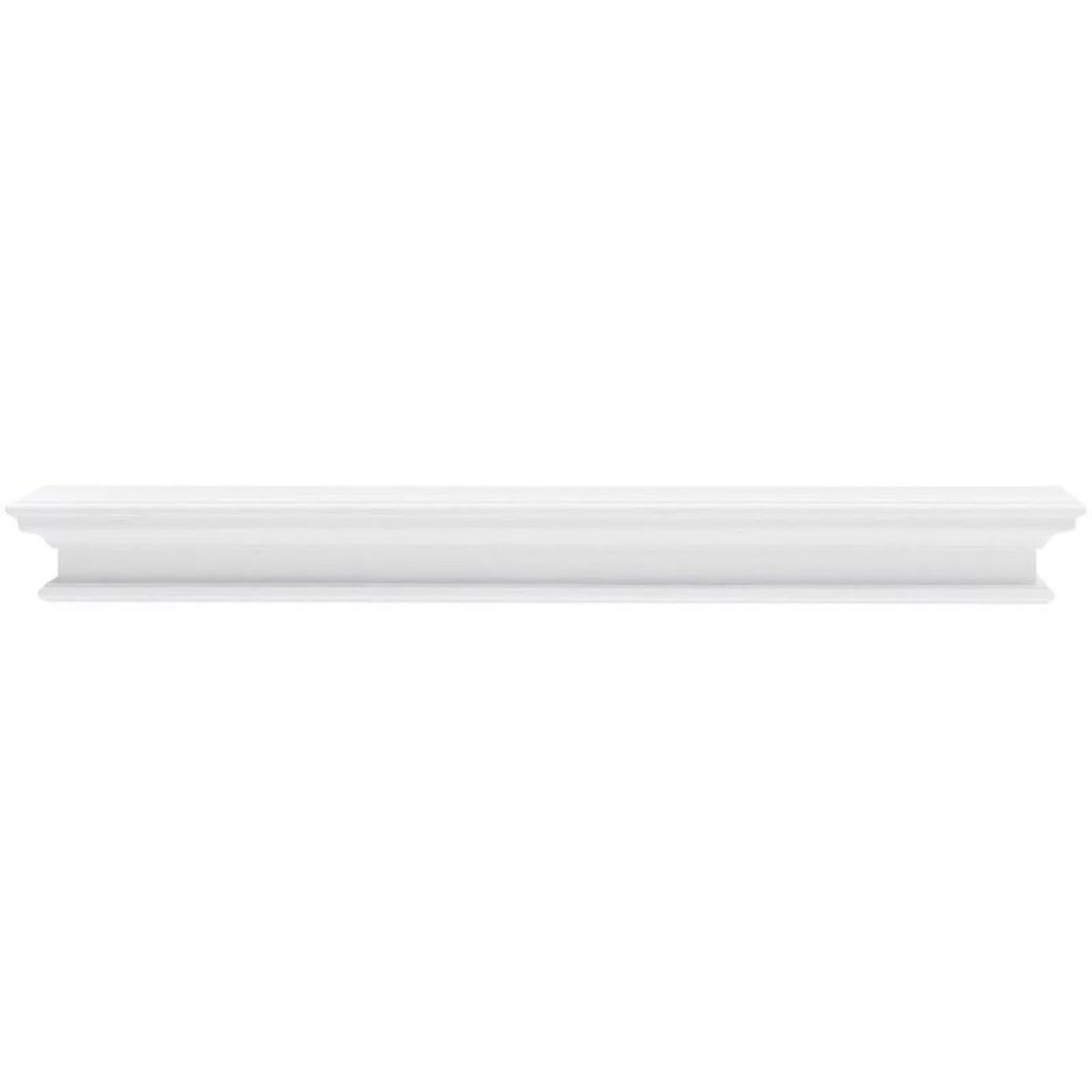 Modern Wood Extra Long Floating Wall Shelf in Pure White V45521