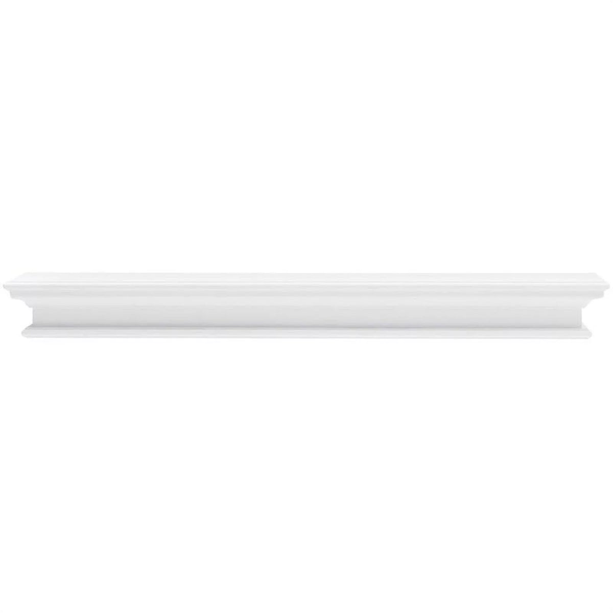 Modern Wood Extra Long Floating Wall Shelf in Pure White V45521