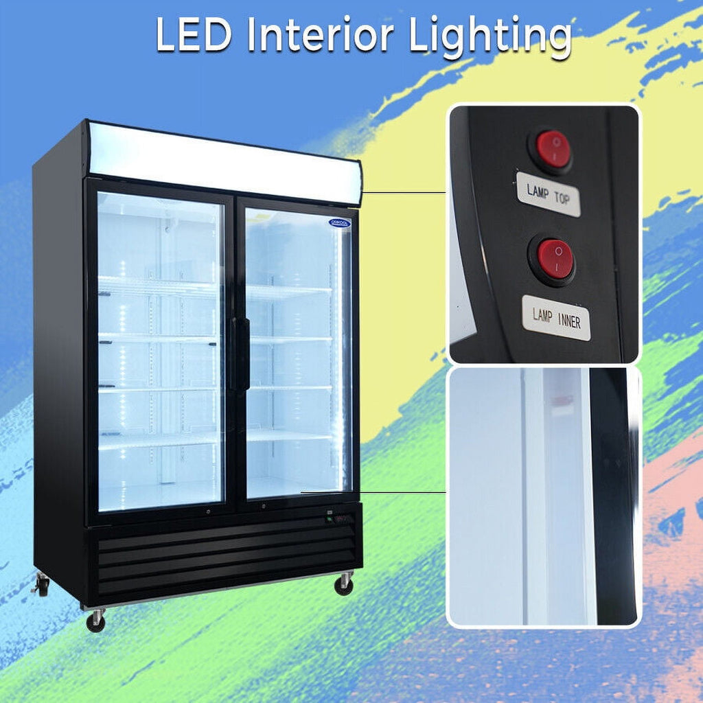 Double Doors Glass Front Reach In Freezer L807