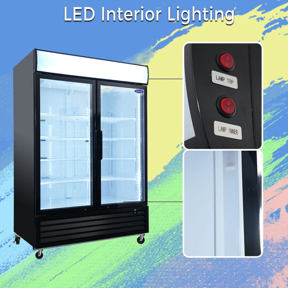 Double Doors Glass Front Reach In Freezer L807