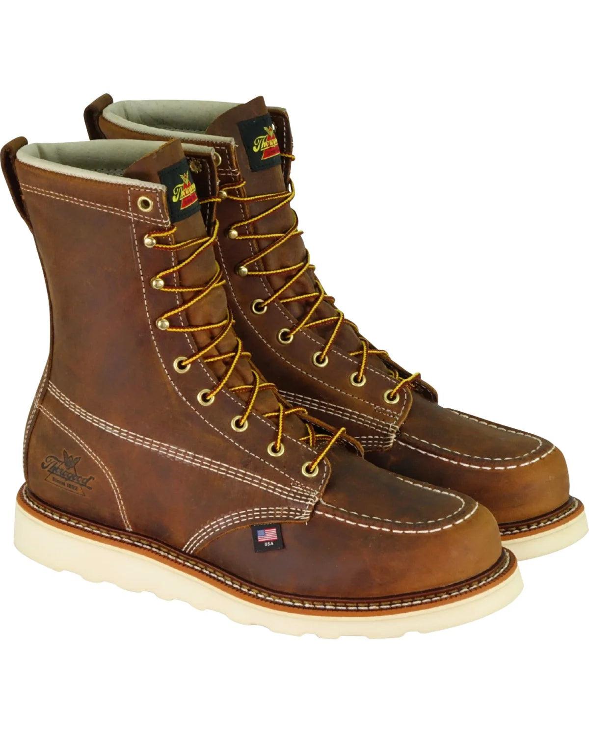 Brown 8" Wedge Work Boots I9397