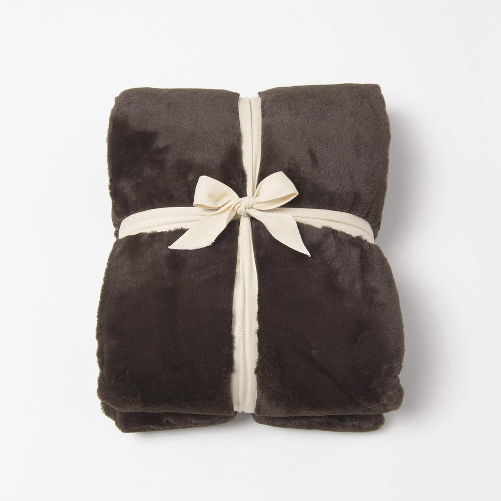 Luxe Faux Fur Throw - Chocolate - 58" W X 60" L G111781