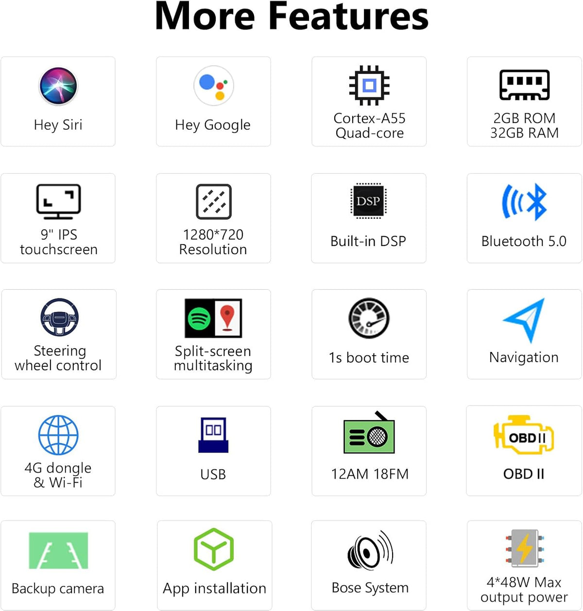 Android 11 Car Stereo, 9 Inch Single Din Car Radio with CarPlay & Android Auto A884532