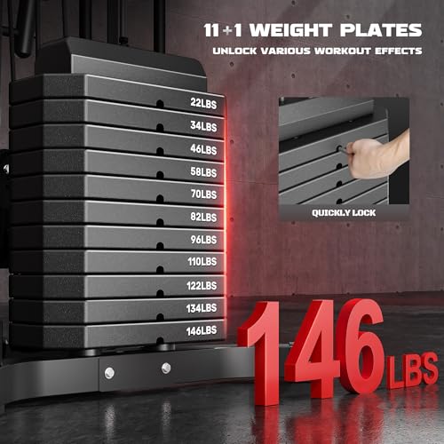 Multifunctional Home Gym with 150LBS Weight Stack J296767