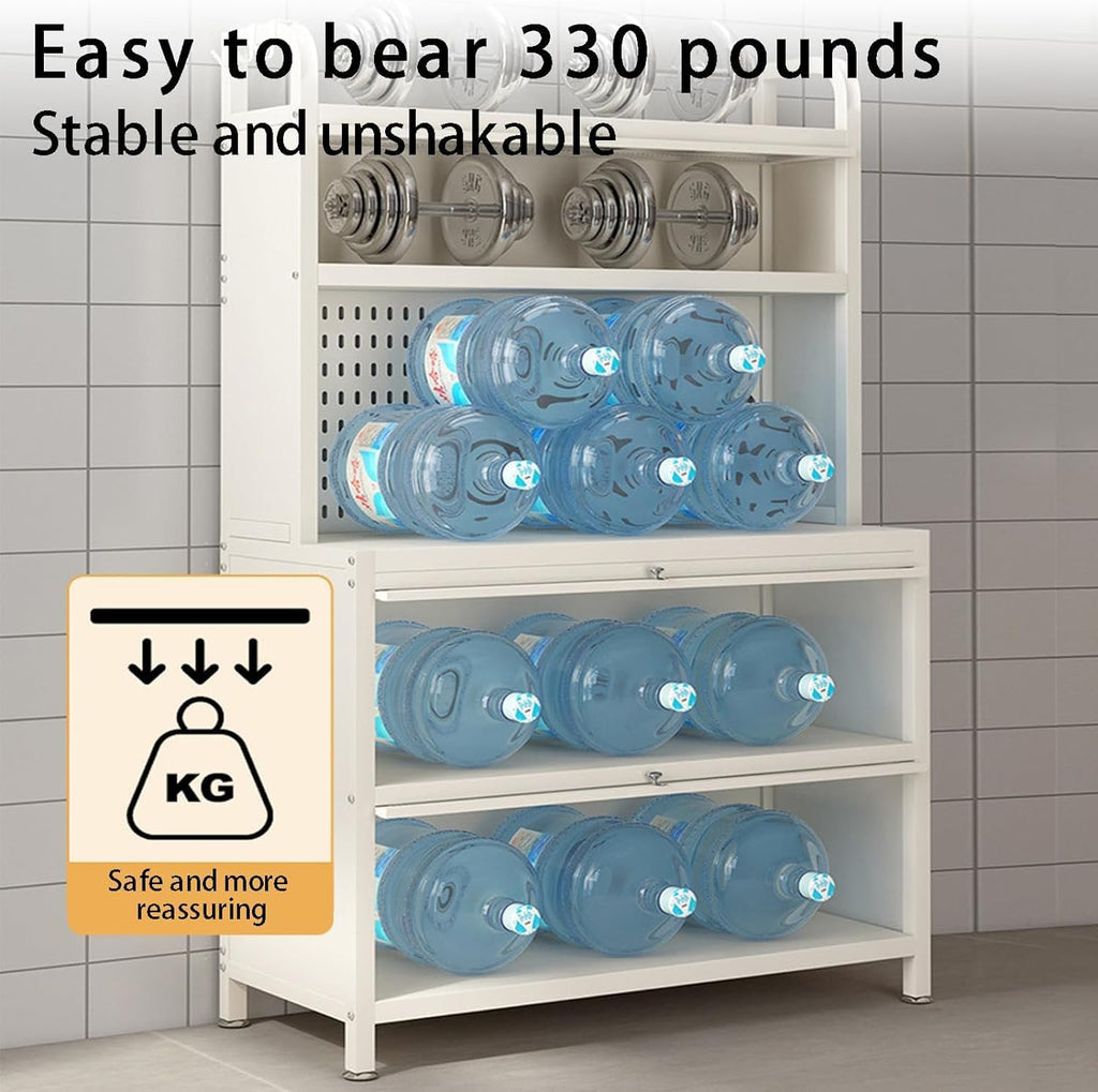 White 5-Tier Bakers Rack with Flip Door Z78120
