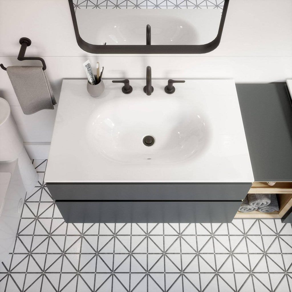 White 33 in. Vanity Top Sink M901010