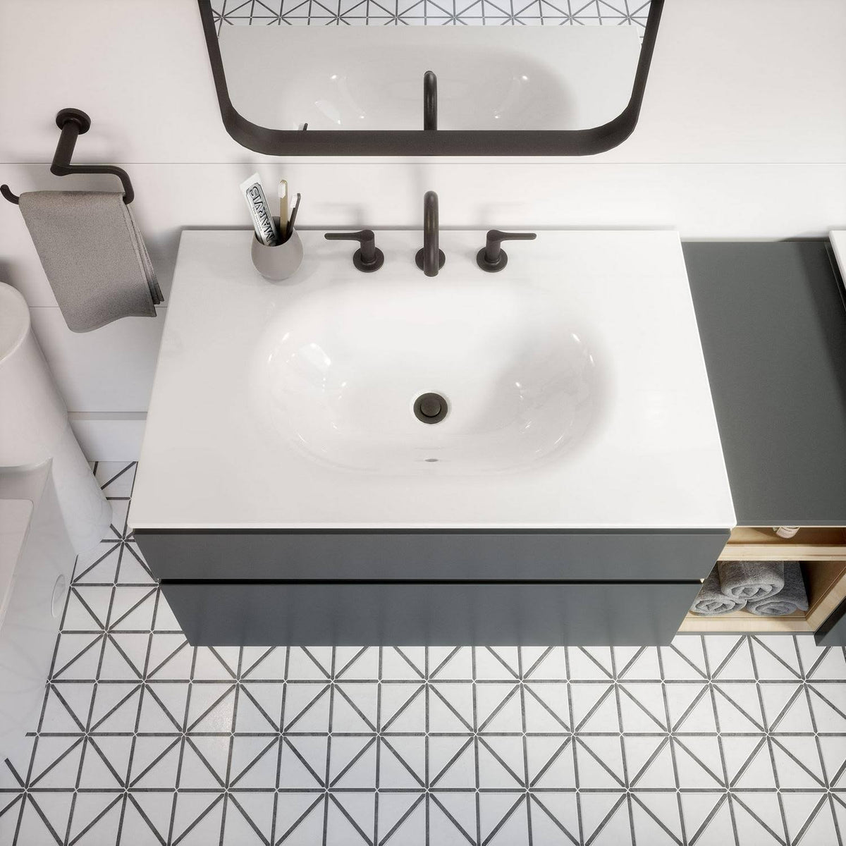 White 33 in. Vanity Top Sink M901010