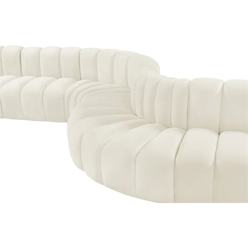 Cream Velvet Modular Sofa Y35305