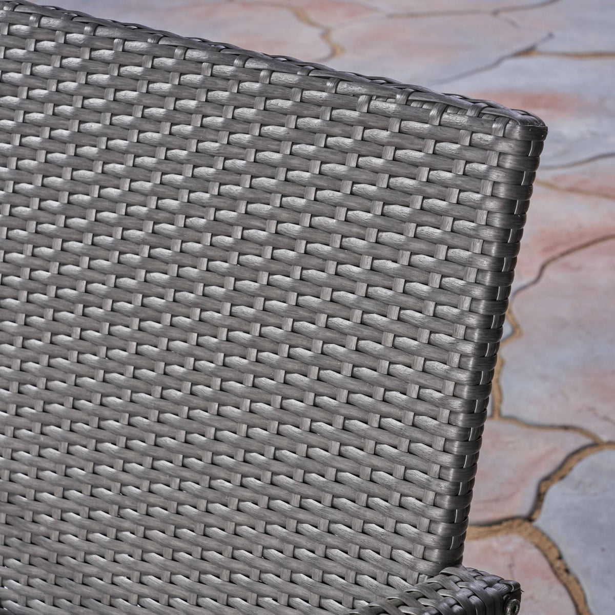 3 Piece Acacia Wood and Wicker Bistro Set Grey O31513